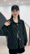 "2023 New style!" Women's long-sleeved knitted top for autumn and winter, a green netted cardigan, fashionable and warm. Limited-time purchase, you'll regret it if you don't buy! Item Picture